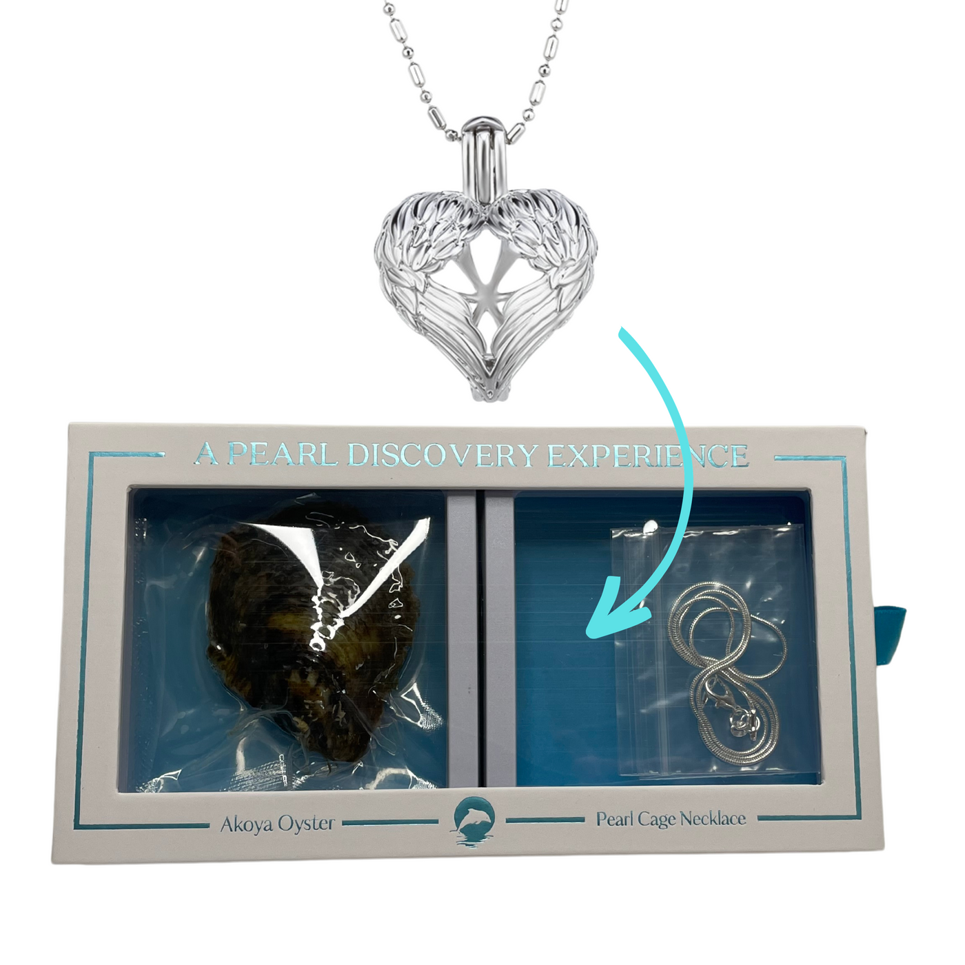DIY Angel Wing Heart Keepsake Pearl Discover Necklace