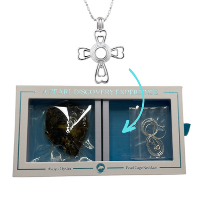 DIY Cross Heart Keepsake Pearl Discover Necklace