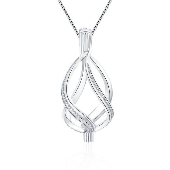 14mm Elegant Spiral Sterling Silver Pendant (Fits Pearls up to 14mm in Size)