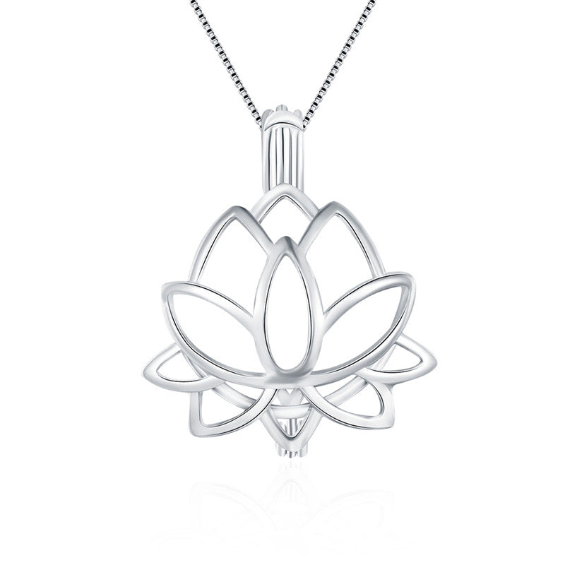 14mm Lotus Sterling Silver Pendant (Fits Pearls up to 14mm in Size)