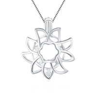 14mm Sunflower Sterling Silver Pendant (Fits Pearls up to 14mm in Size)