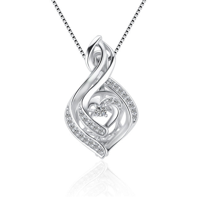Sterling Silver Center Heart Pendant