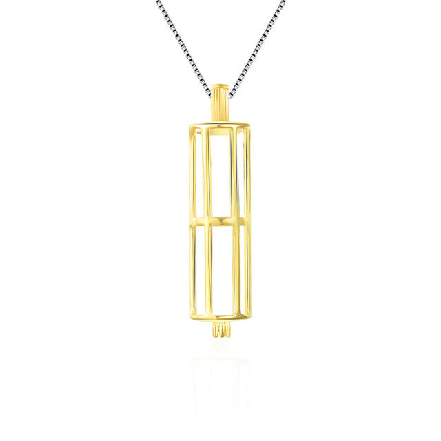 Gold Sterling Silver Large Bar Pendant