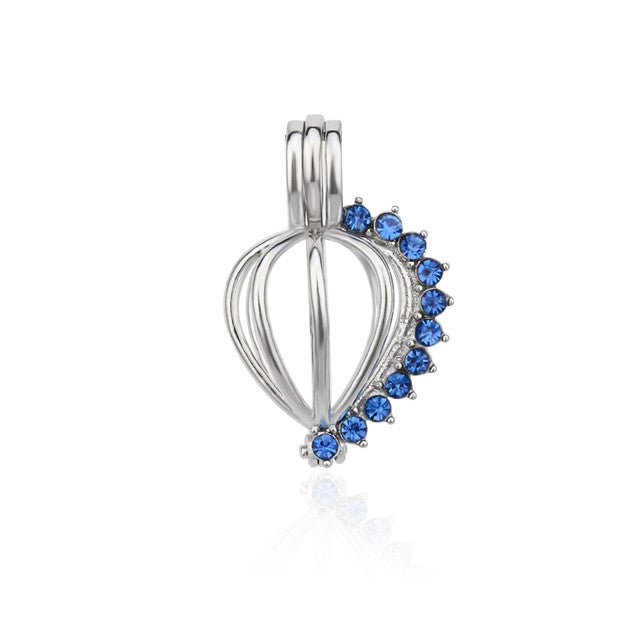 Keepsake Blue Gem Pearl Cage Charm (Charm Only — Bracelet or Necklace Not Included)