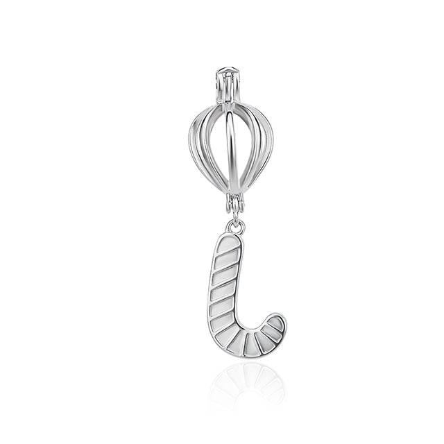 Keepsake Christmas Candy Cane Pearl Cage Charm (Charm Only — Bracelet or Necklace Not Included)