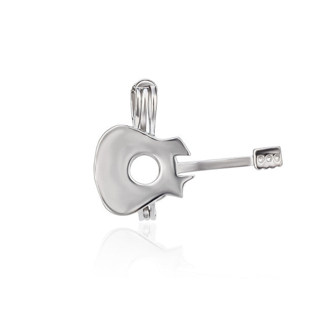 Keepsake Guitar Pearl Cage Charm (Charm Only — Bracelet or Necklace Not Included)