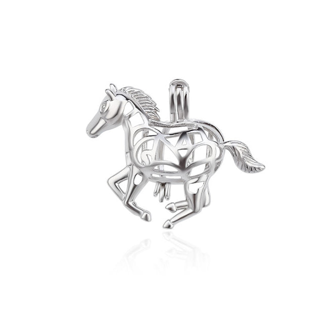 Keepsake Horse Pearl Cage Charm (Charm Only — Bracelet or Necklace Not Included)