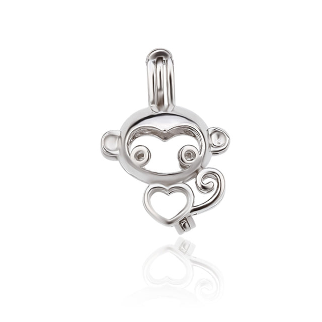 Keepsake Monkey Pearl Cage Charm (Charm Only — Bracelet or Necklace Not Included)