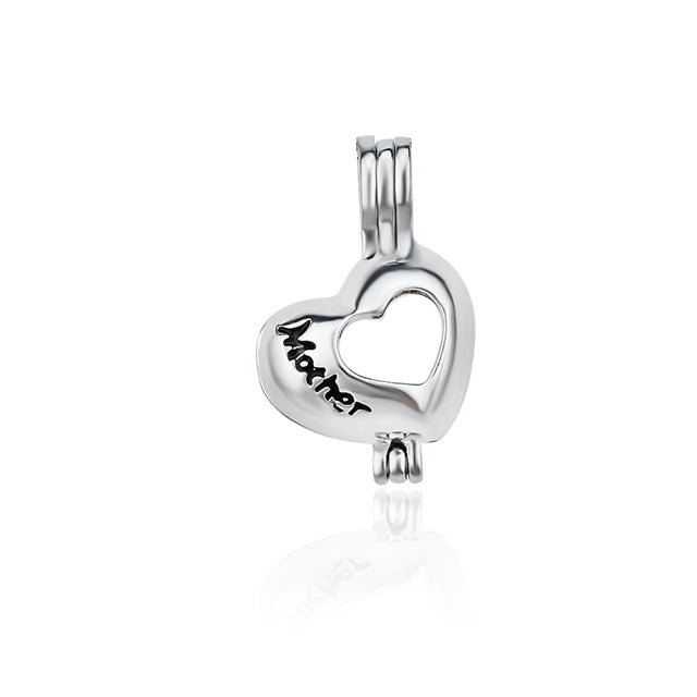 Keepsake Mothers Heart Pearl Cage Charm (Charm Only — Bracelet or Necklace Not Included)