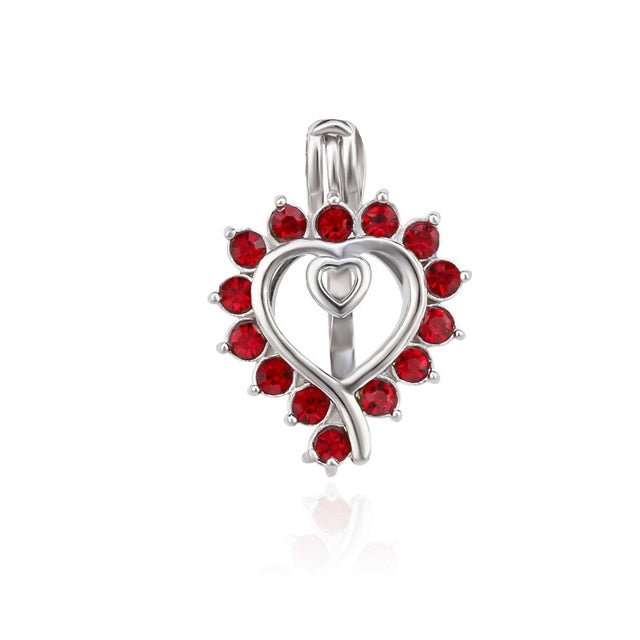 Keepsake Red Heart Pearl Cage Charm (Charm Only — Bracelet or Necklace Not Included)