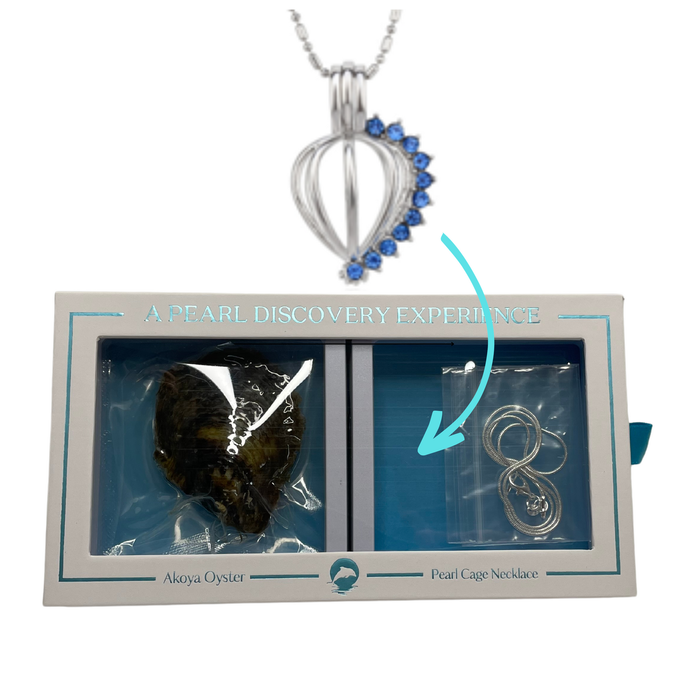 DIY Blue Gem Keepsake Pearl Discover Necklace