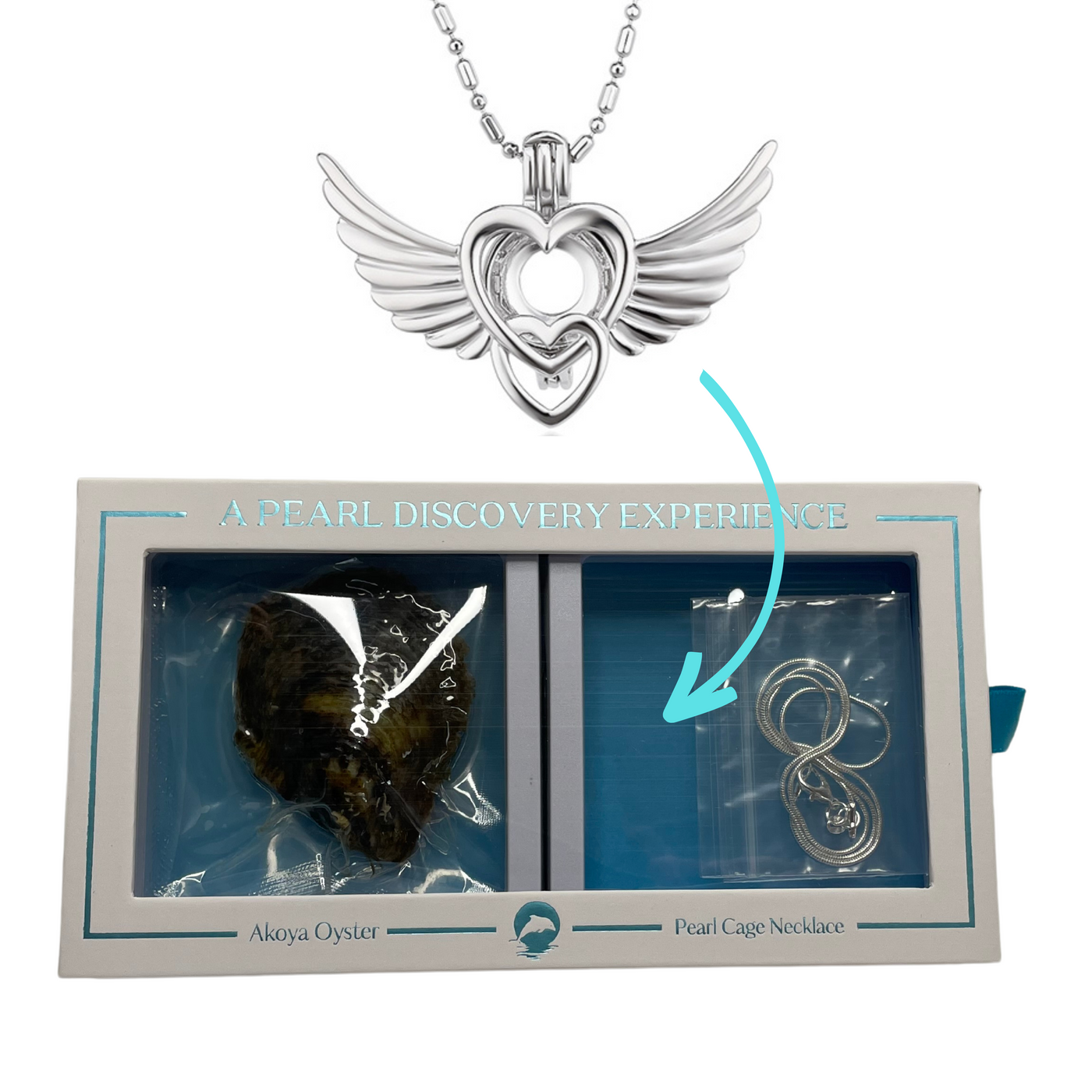 DIY WINGED HEART Pearl Discover Necklace