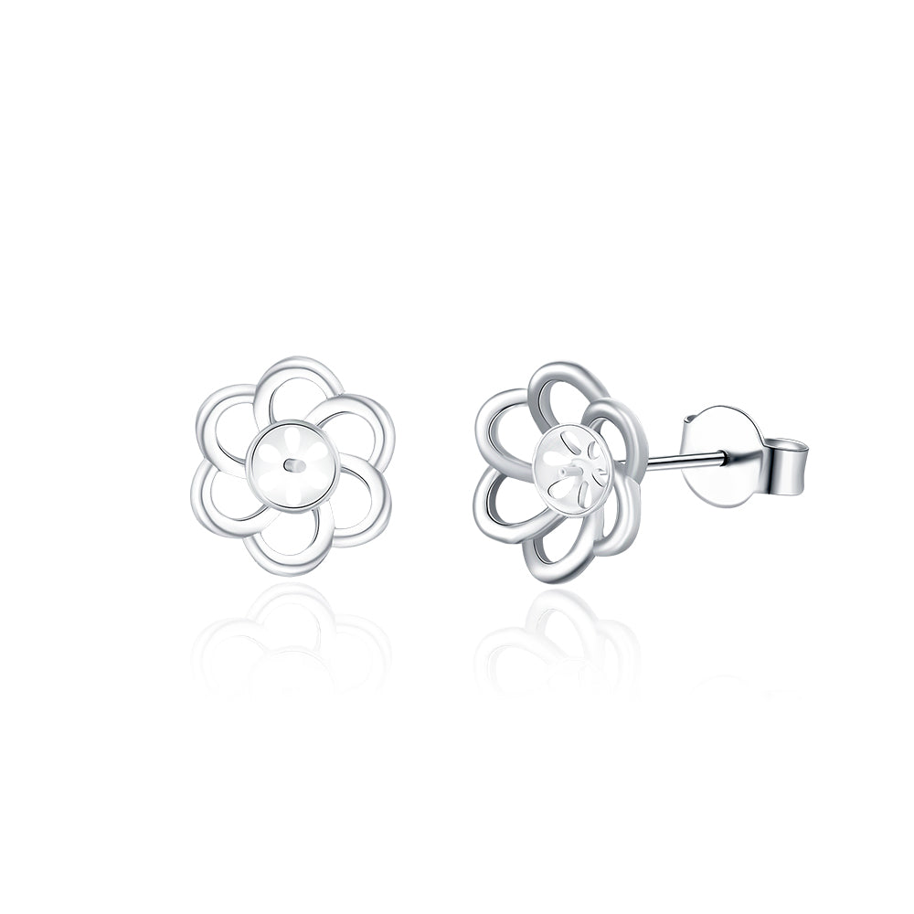 Drilled Bloom Earring Sterling Silver Earrings