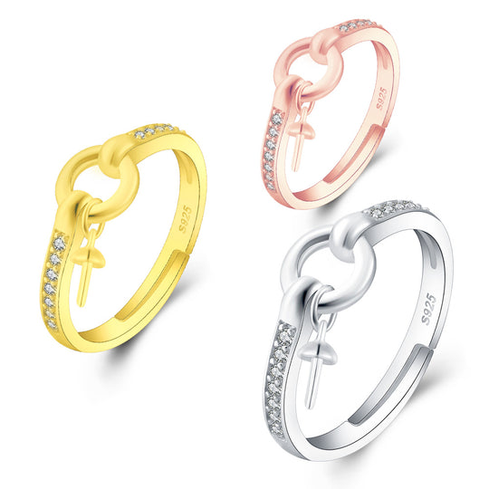 Drill BOUND Ring, Adjustable Size, Sterling Silver