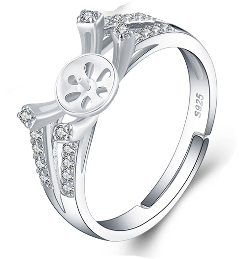 Drill CREST Ring, Adjustable Size, Sterling Silver