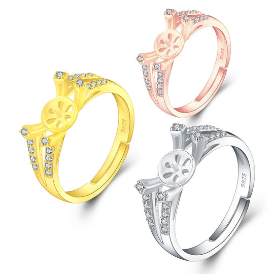 Drill CREST Ring, Adjustable Size, Sterling Silver