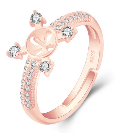 Drill DESIRE Ring, Adjustable Size, Sterling Silver