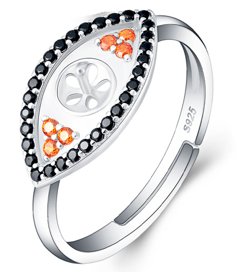 Drill EYELINE Ring, Adjustable Size, Sterling Silver