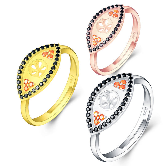 Drill EYELINE Ring, Adjustable Size, Sterling Silver