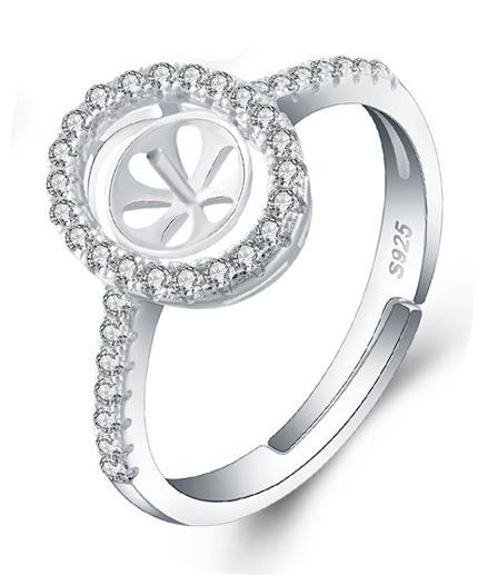 Drill HALO Ring, Adjustable Size, Sterling Silver