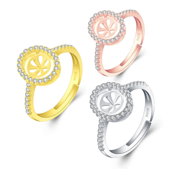 Drill HALO Ring, Adjustable Size, Sterling Silver