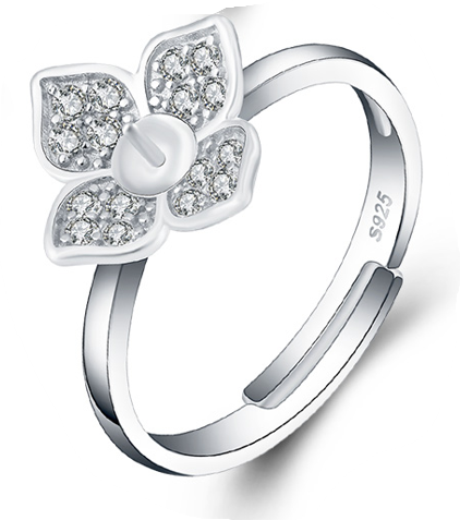 Drill POPPY Ring, Adjustable Size, Sterling Silver