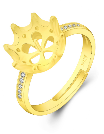 Drill  ROYALTY Ring, Adjustable Size,  Sterling Silver