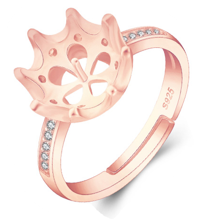 Drill  ROYALTY Ring, Adjustable Size,  Sterling Silver