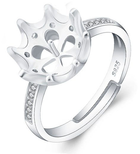 Drill  ROYALTY Ring, Adjustable Size,  Sterling Silver