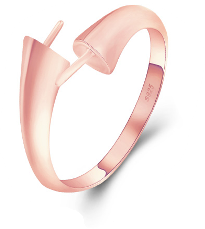 Drill TWINHOOK Ring, Adjustable Size, Sterling Silver