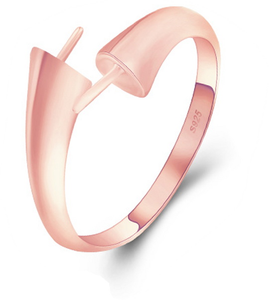 Drill TWINHOOK Ring, Adjustable Size, Sterling Silver