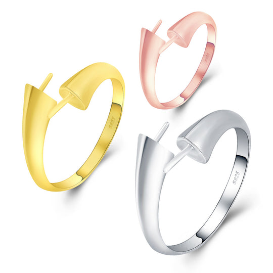 Drill TWINHOOK Ring, Adjustable Size, Sterling Silver