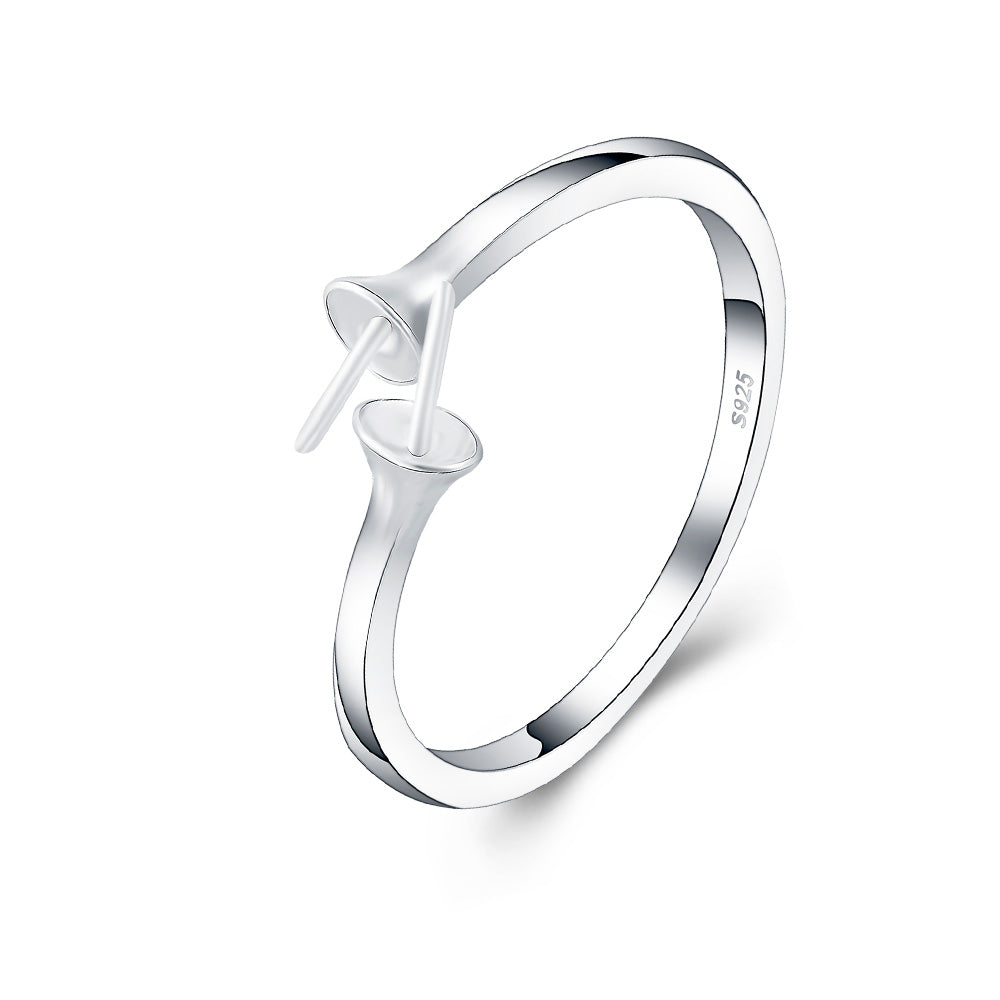 Drill TWINS Ring, Adjustable Size, Sterling Silver