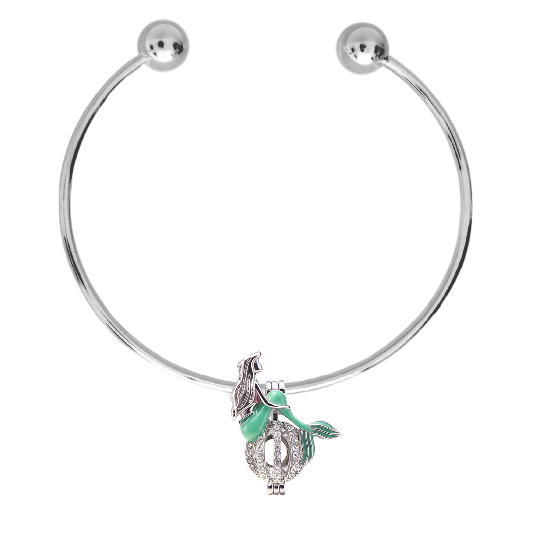 Mermaid2 Bracelet with Keepsake Cage Pendant