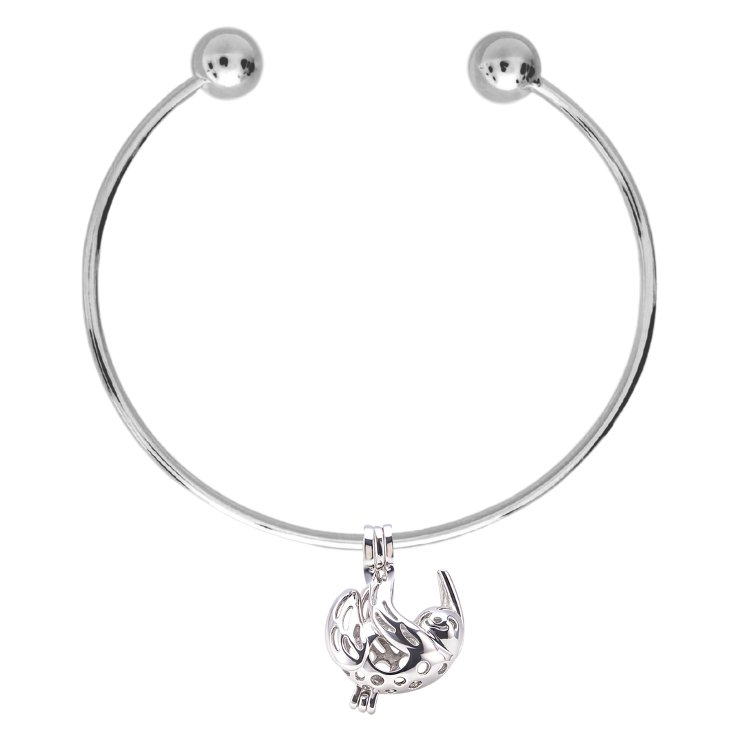 Sloth Bracelet with Keepsake Cage Pendant