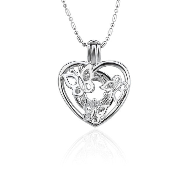 DIY BUTTERFLY HEART Pearl Discover Necklace