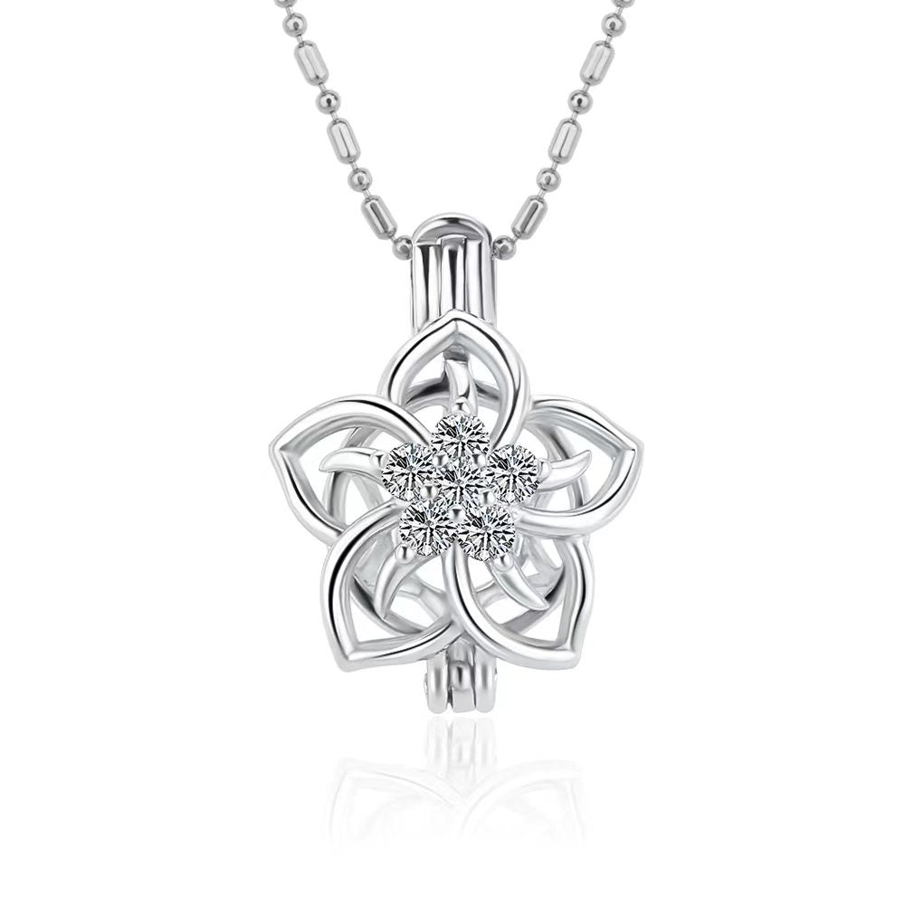 DIY Flower Jewel Pearl Discover Necklace