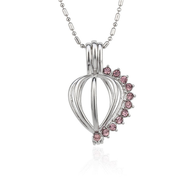 DIY Pink Edge Keepsake Pearl Discover Necklace