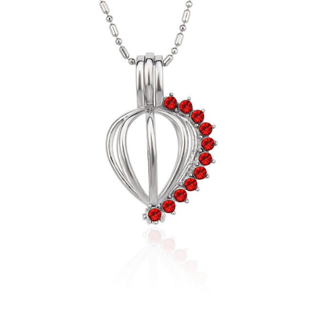 DIY Red Gem Keepsake Pearl Discover Necklace