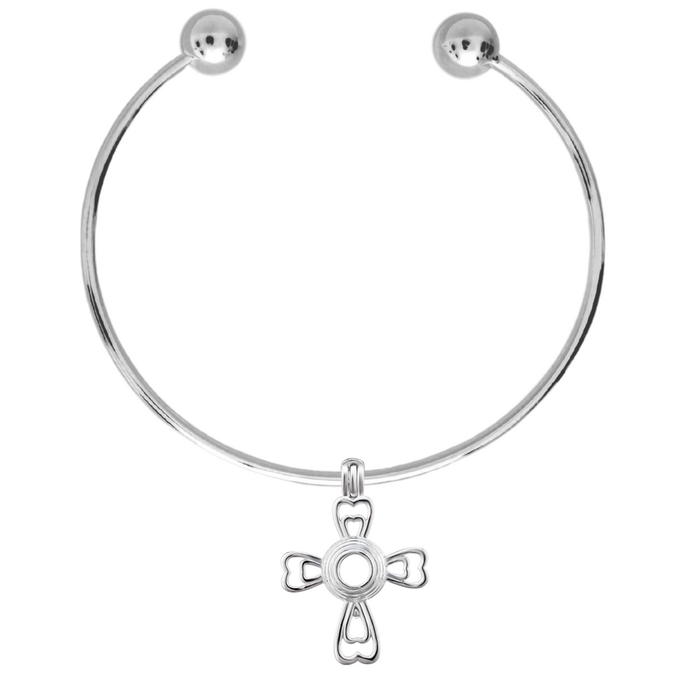DIY Cross Heart Charm Bracelet