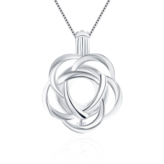 14mm Flower Sterling Silver Pendant (Fits Pearls up to 14mm in Size)
