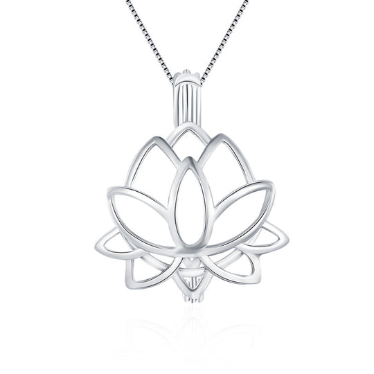 14mm Lotus Sterling Silver Pendant (Fits Pearls up to 14mm in Size)