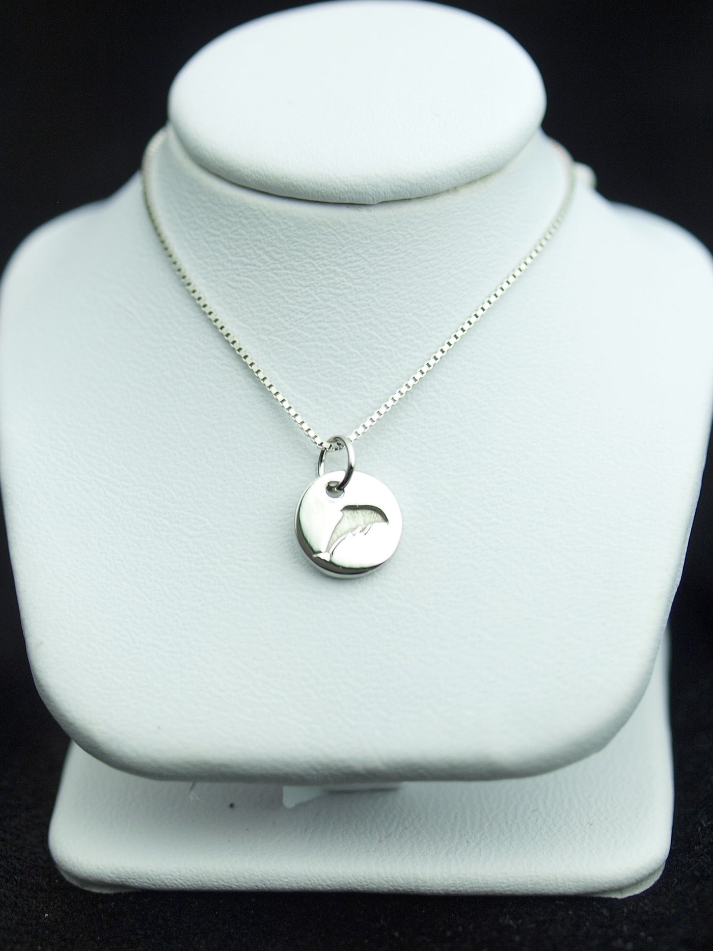 Dolphin Charm and 18" Sterling Silver Necklace