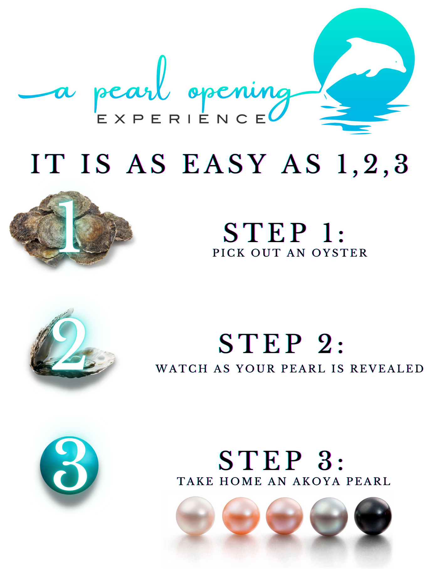 3 Step Pearl Opening Sign 8.5 x 11