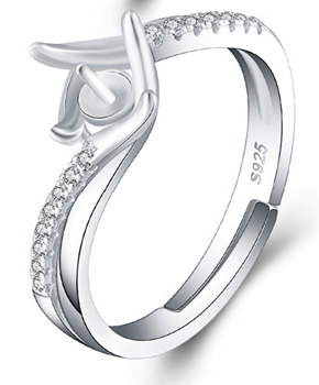Drilled PRINCESS Ring, Adjustable Size, Sterling Silver
