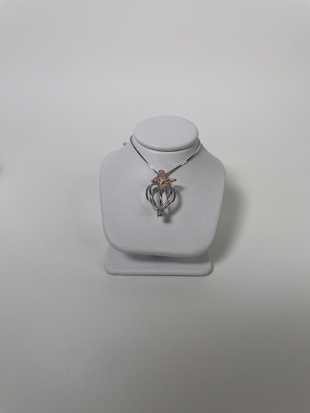 Sterling Silver Rose Gold Tiny Butterfly Pendant