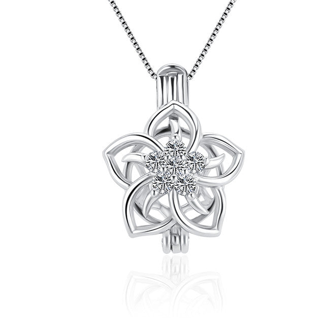 Sterling Silver Flower Jewel Pendant
