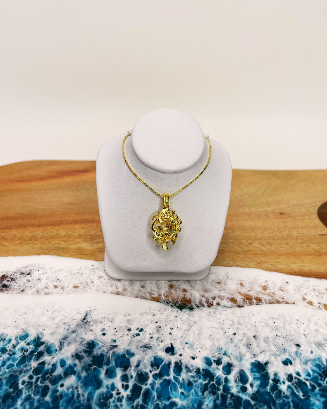 Gold Sterling Silver Flower Pendant