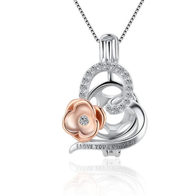 Sterling Silver Rose Gold Forever Love Pendant