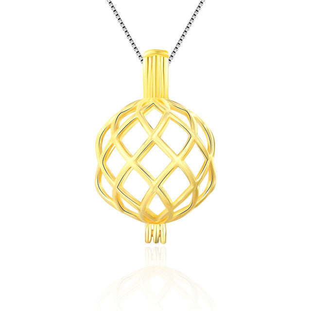 Gold Sterling Silver Large Twist Pendant